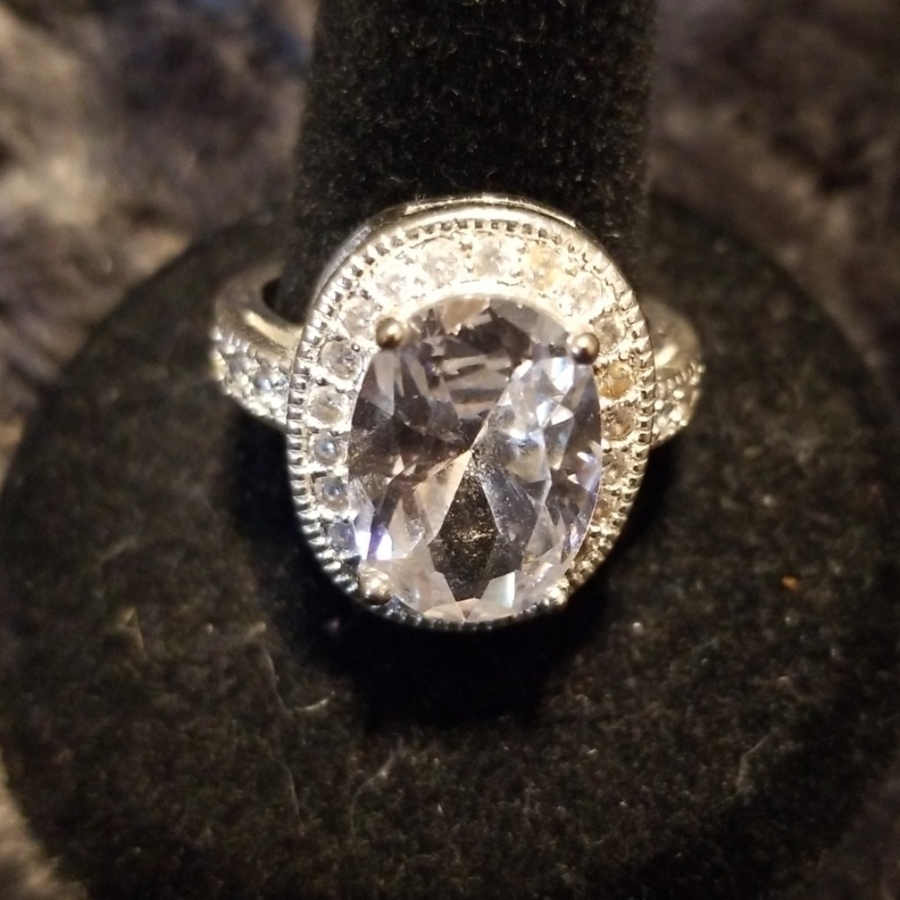 Sterling silver faux diamonds